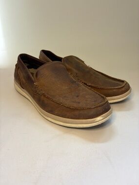 VINTAGE Structure Brown Leather Slip-On Loafers Size 10.5